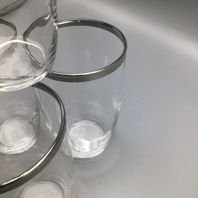 Dorothy Thorpe Crystal Platinum Rim Dorothy Thorpe Tumblers-Set of 5 For Sale - Image 4 of 12