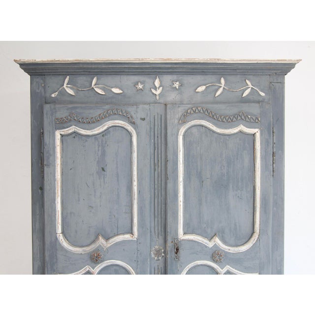 19th Century French Provincial Painted Pine Kitchen Cabinet For Sale - Image 9 of 18