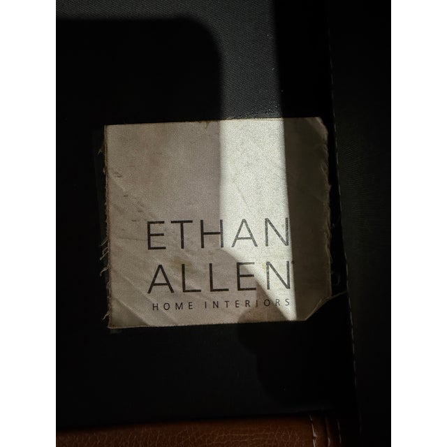 2020s Ethan Allen Rust Leathter "Conor" Loveseat For Sale - Image 5 of 5