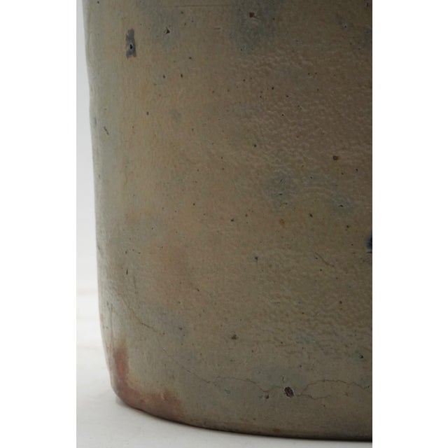 Late 19th Century Antique Blue Stoneware Crock Urn Salt Glazed For Sale - Image 5 of 7