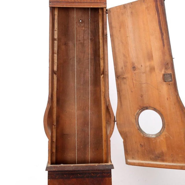 Antique Pendulum Clock in Fir For Sale - Image 5 of 11
