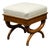 French 19th Century Walnut Curule Stool with Corinthian Capitals and Upholstery For Sale