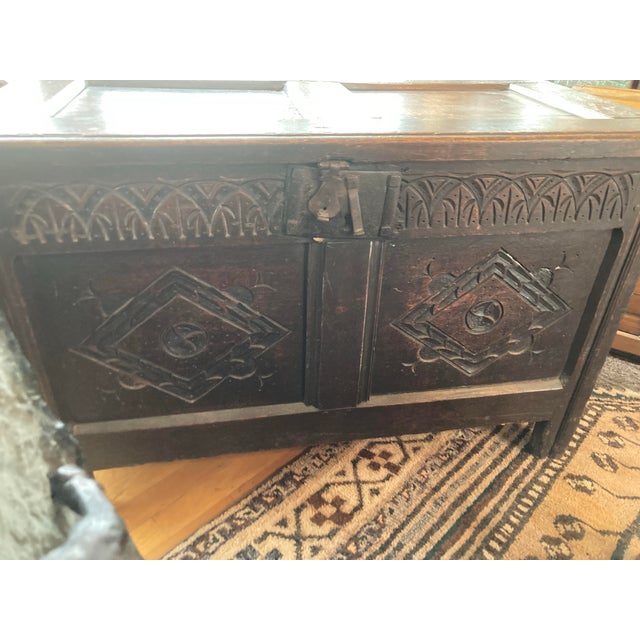 18th Century Carved Oak Chest For Sale - Image 11 of 12