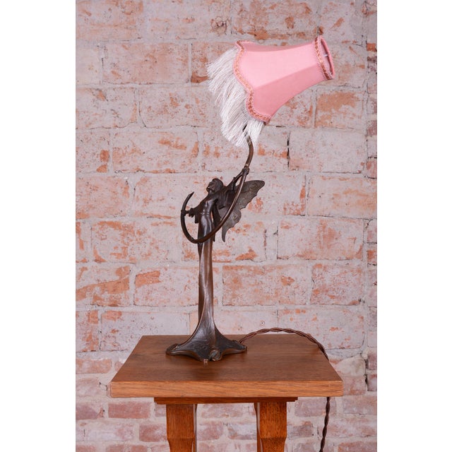 Art Nouveau Table Lamp in Brass, 1890s For Sale - Image 6 of 13