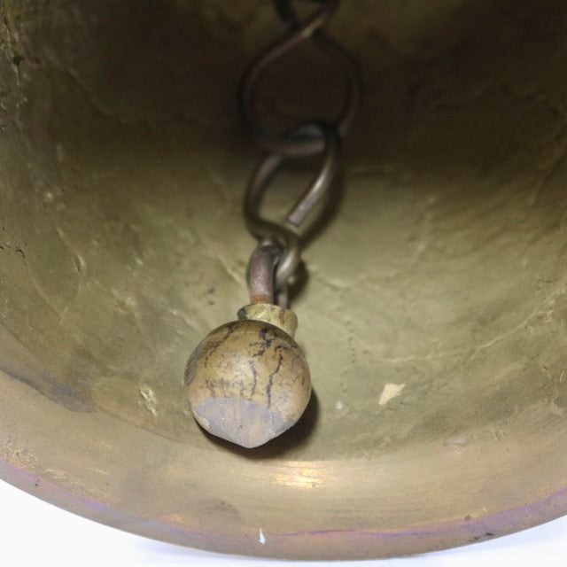 Vintage Brass Church Monastery Angel and Dragon Wall Hanging Bell For Sale - Image 9 of 11
