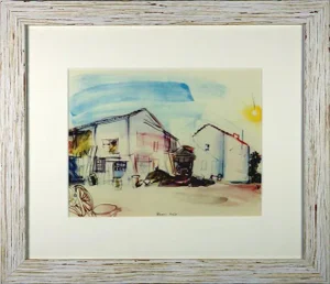 1960s Framed 'Normandy Farm' Lithograph