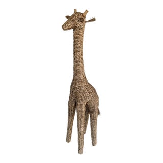 Ebanista Tall Woven Giraffe Sculpture. For Sale