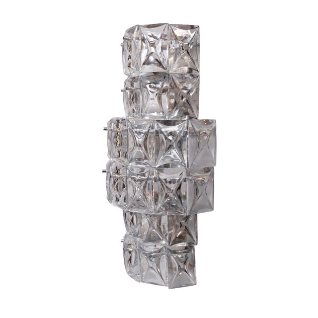 Large German Crystal Glass Wall Lamps from Kinkeldey, 1970s, Set of 2 For Sale - Image 6 of 14