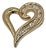 14k Gold Diamond Heart Pendant For Sale
