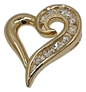 14k Gold Diamond Heart Pendant
