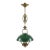 Vintage Mid-Century Modern Brass Pull-Down Pendant Light – Banker's Green For Sale