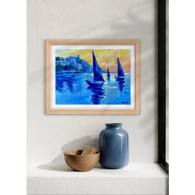Original Oil Painting – Golden Hour Regatta - Nautical For Sale - Image 4 of 9