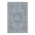 6x9 Ivory Blue Distressed Medallion Hand-Knotted Wool Rug For Sale