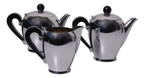 Bombè Coffee Maker and Milk Jug by Alfra Alessi, Italy, 1940s, Set of 3