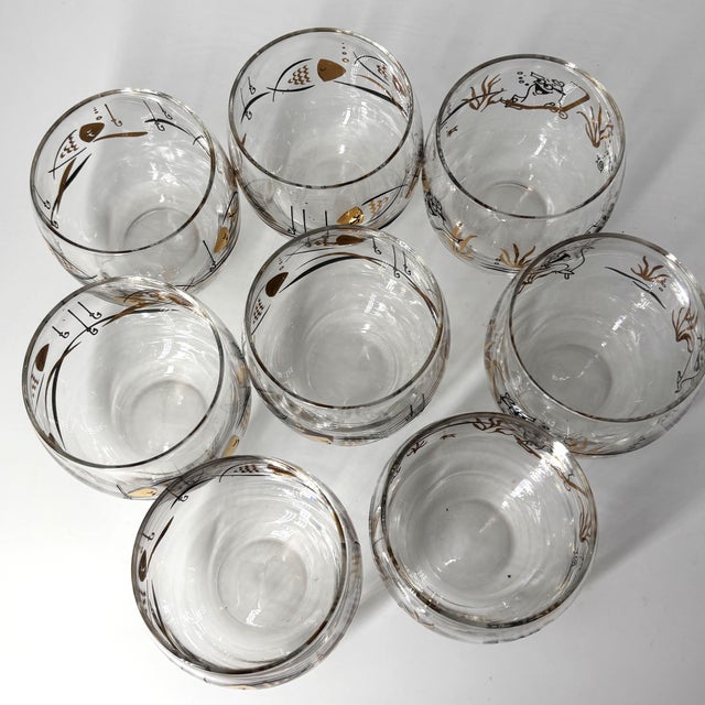 Transparent Star-Kist Charlie the Tuna Rocks Glasses With Original Box, Set of 8 For Sale - Image 8 of 14
