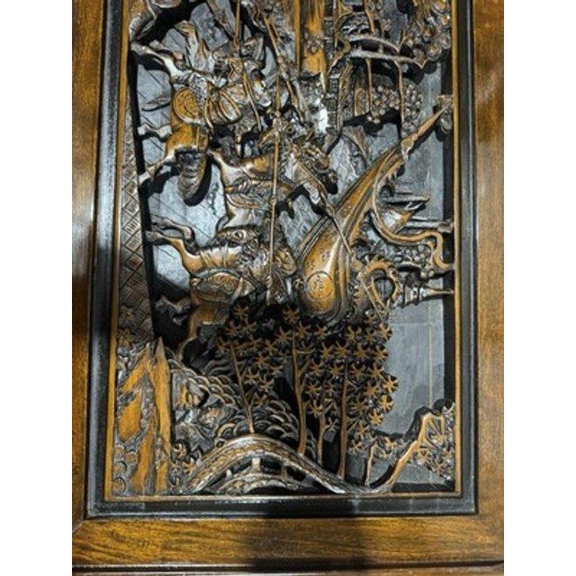 Ceramic Late 20th Century Custom Hand Carved Coffee Table Oriental For Sale - Image 7 of 9