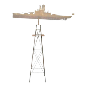 Early 20th Century Battleship Painted Steel Weathervane