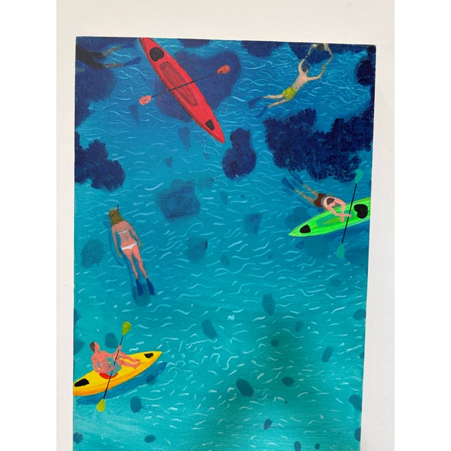 Late 20th Century Large Beach Scene Acrylic on Canvas by Joe Davis For Sale - Image 5 of 10