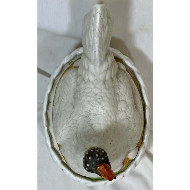 Antique 19th Century Staffordshire Porcelain Hen on a Basketweave Nest From England For Sale - Image 9 of 12