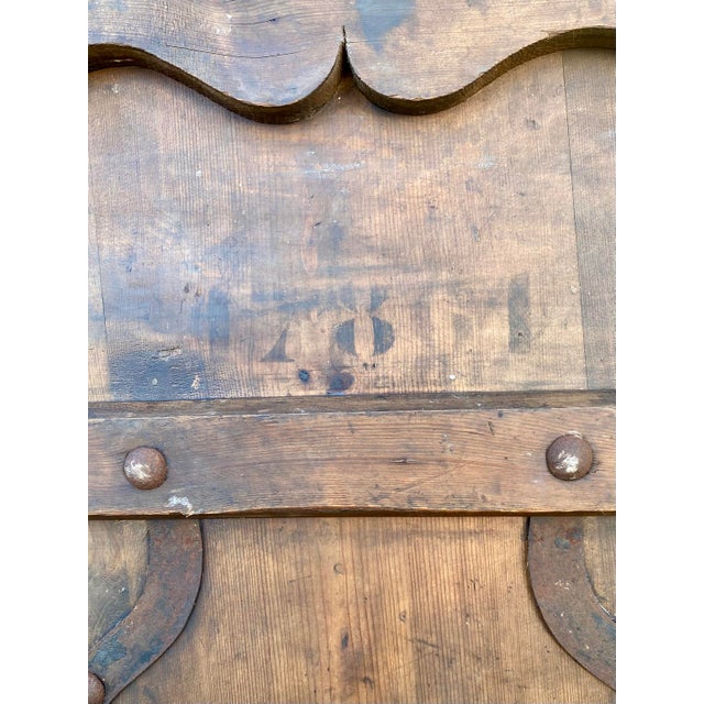 Large Antique Blacksmiths Bellows in Genuine Wood and Leather, 1890s For Sale - Image 3 of 15