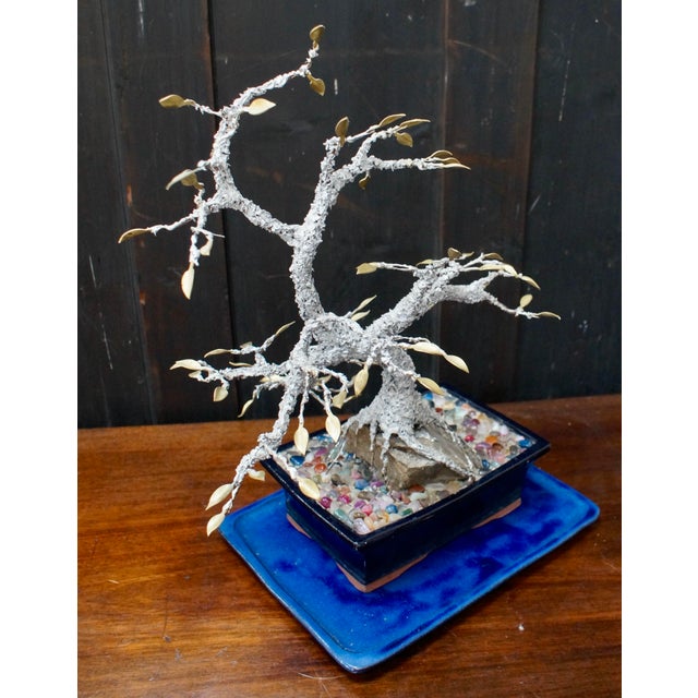 Vintage Silver Solder Gemstone Bonsai Tree, 1970s For Sale - Image 4 of 11