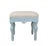 Baby Blue Vintage Neoclassical-Style, Hand-Carved, Upholstered Stool. For Sale - Image 8 of 8