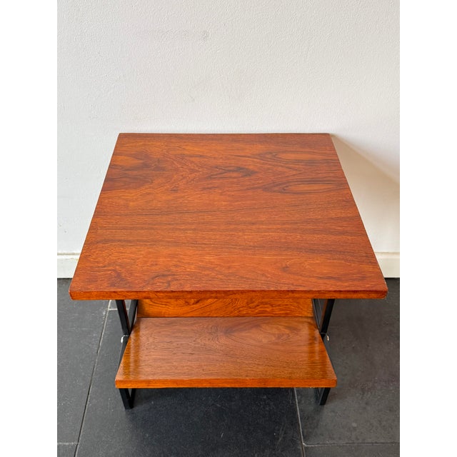 Mid-Century Modern Magazine Table in Wood and Black Metal, 1960s For Sale - Image 9 of 16
