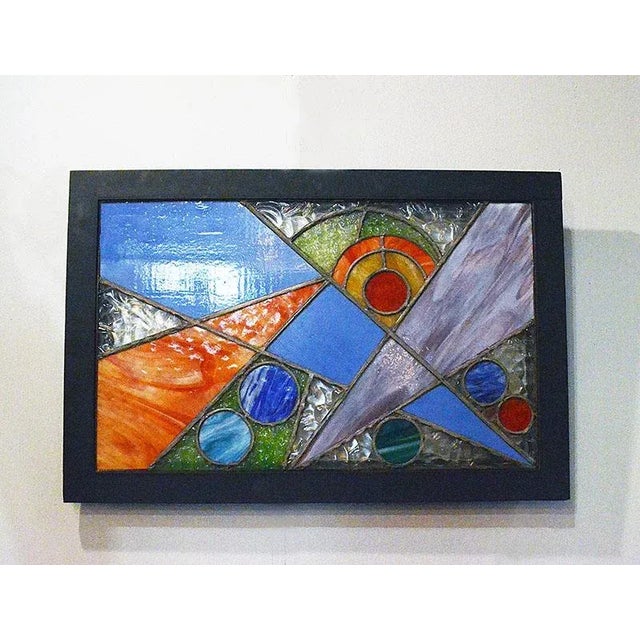 Postmodern Italian Illuminated Multicoloured Marbled Glass Wall Panel, 1976 For Sale - Image 3 of 8