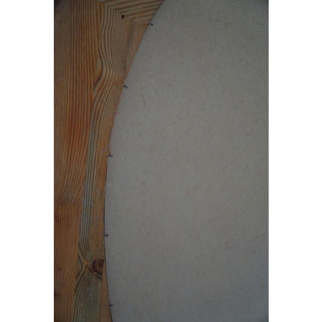 Large Oval Wall Mirror in Pine attributed to Glasmäster Markaryd, Sweden, 1960s For Sale - Image 10 of 15