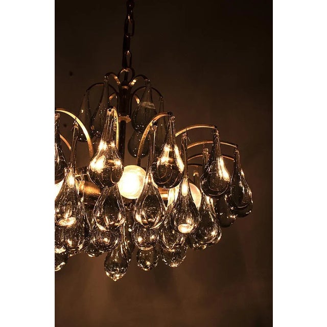 Glass Vintage Chandelier from Christoph Palme For Sale - Image 7 of 9