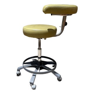 Mid-Century Medical Vintage Dental Assistant's Stool Adjustable Ergonomic For Sale