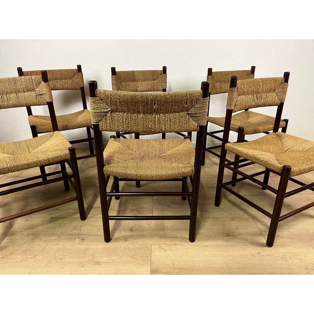 Wooden and Rope LS4/B Chairs from Tito Agnoli, 1960s, Set of 6 For Sale - Image 6 of 9