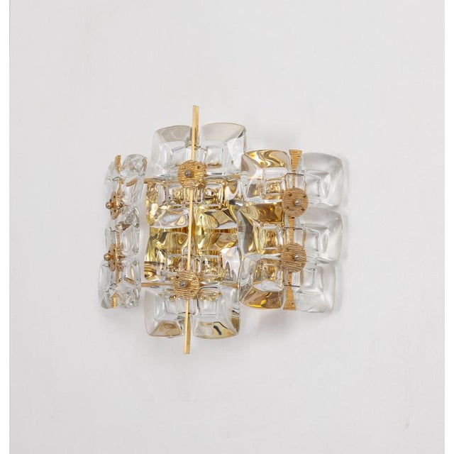 Golden Gilded Brass and Crystal Sconces from Palwa, Germany, 1960s, Set of 2 For Sale - Image 3 of 10