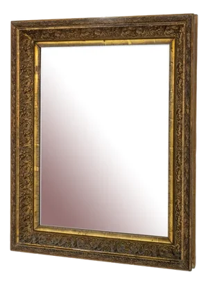 Mid-Century Italian Mirror with Golden Wood Frame, 1950s