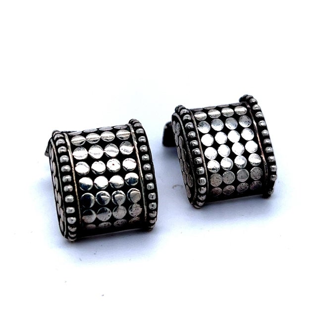 1990s Pair of John Hardy Estate Cufflinks Sterling Silver For Sale - Image 4 of 7