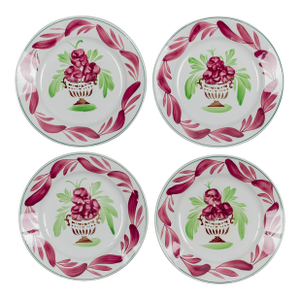 19th Century French Plates, Hand-Painted Set of 4