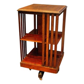 C. 1900 English Edwardian Period Revolving Bookcase For Sale