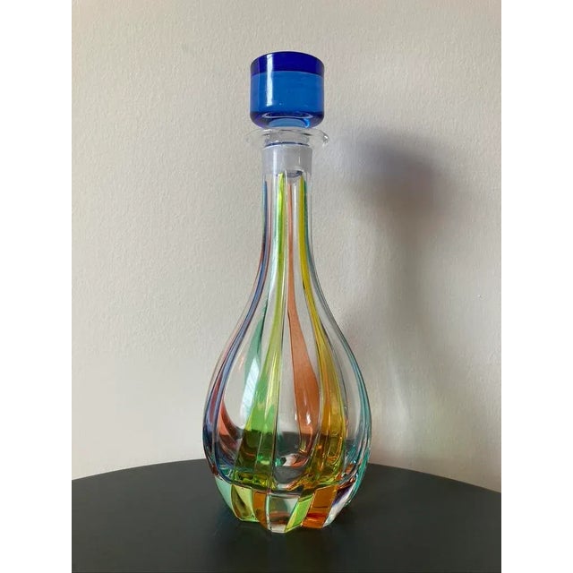 Vintage Italian Decanter in Murano Art Venetian Glass by