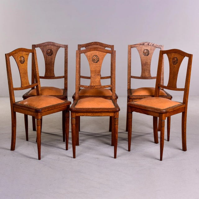 Set of 6 French Art Nouveau Dining Chairs Attributed to Majorelle For Sale - Image 13 of 13