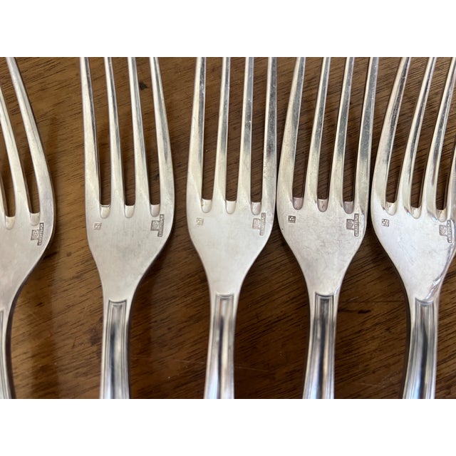 1980s Christofle Forks in Clerment Marot Pattern-Set of 12 For Sale - Image 5 of 9