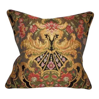 Italian Aubusson Lampas Designer Pillow For Sale