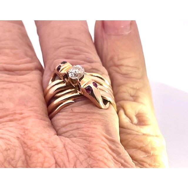 1950s Double Snake Ring Lovers Knot For Sale - Image 12 of 14