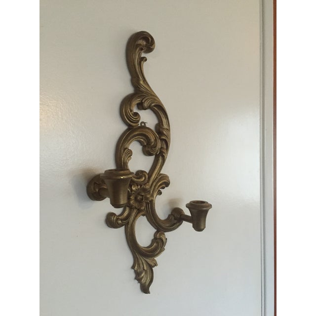 MidCentury Gold Candle Sconce Chairish