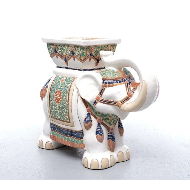 Ceramic Large Chinese Elephant Jardiniere, 1970s For Sale - Image 7 of 9