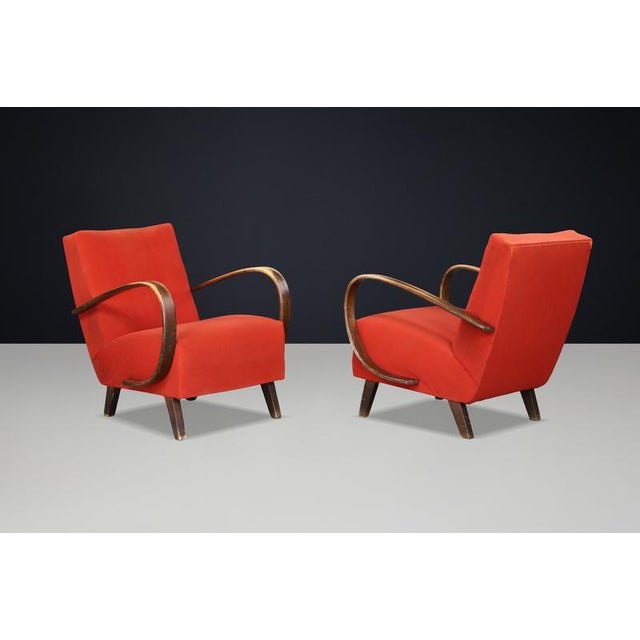 Bentwood Lounge Chairs by Jindřich Halabala, Czechoslovakia, 1940, Set of 2 For Sale - Image 11 of 17