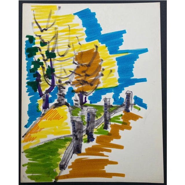 Contemporary 1960s Alexandra Merker Autumn Landscape Painting For Sale - Image 3 of 3