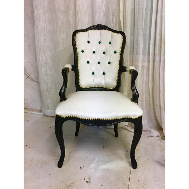 Modern Teal Feather Chair For Sale - Image 5 of 7