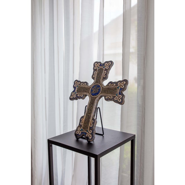 Early 21st Century Raku Ceramic Jesus Hominum Salvator Wall Sculpture from Stefania Zoppellaro, 2019 For Sale - Image 5 of 8