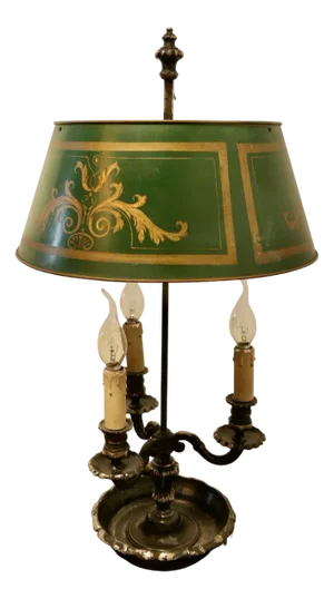 Antique French Silver Plated Triple Bouillotte Desk Lamp, 1890s