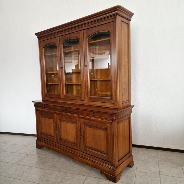 Brown Wooden Showcase Cabinet, 2000s For Sale - Image 8 of 11